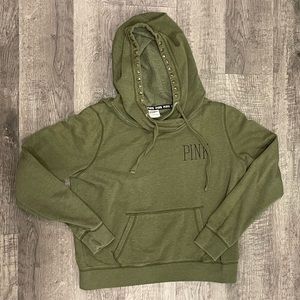 PINK Hoodie Army Green Size Large